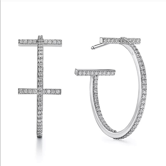 Tiffany & Co. Diamond Hoop Earrings - Picture 2 of 10